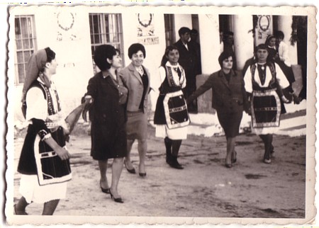 Dancing in the village centre
